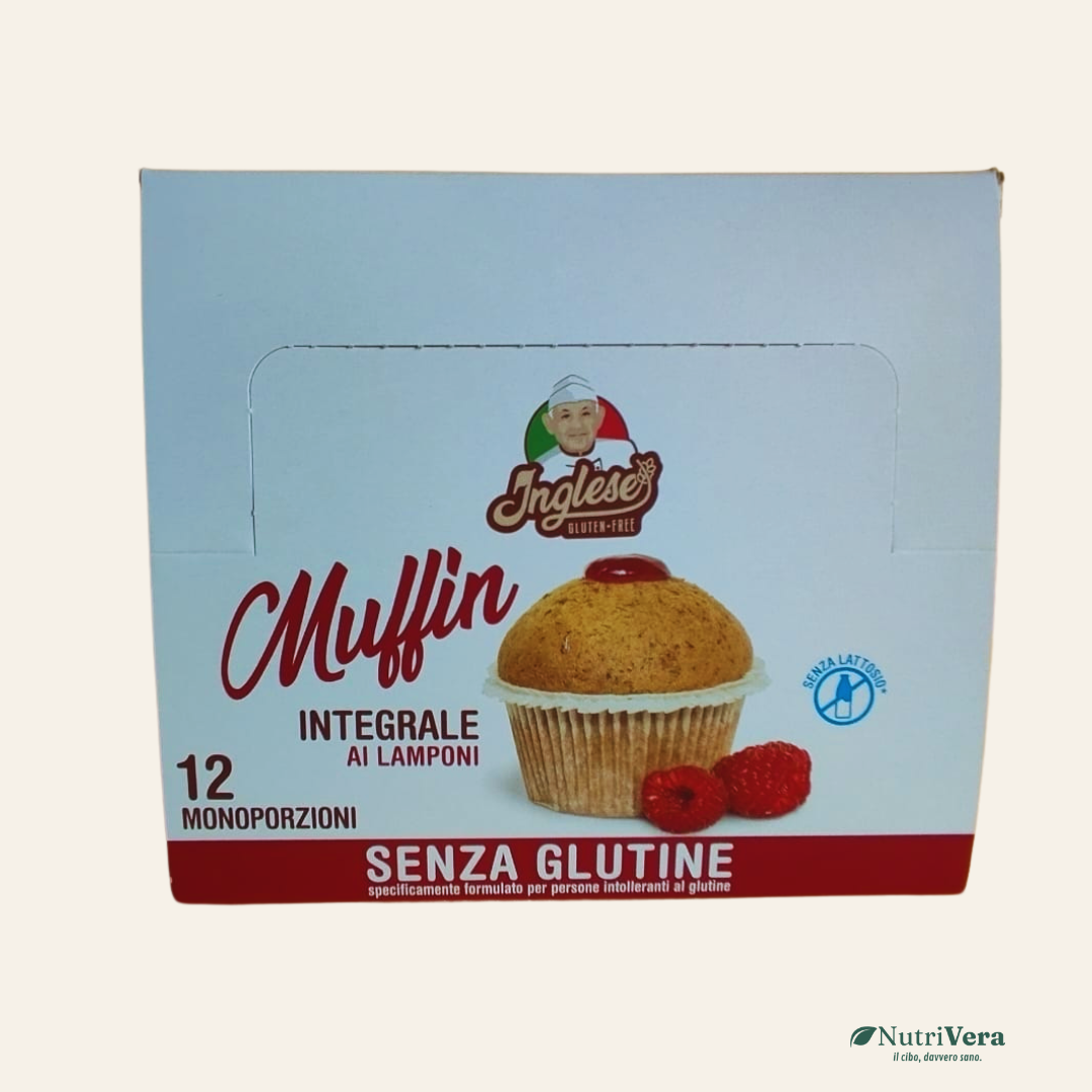 Muffin Integrali ai Lamponi senza glutine – 12 monoporzioni | Inglese